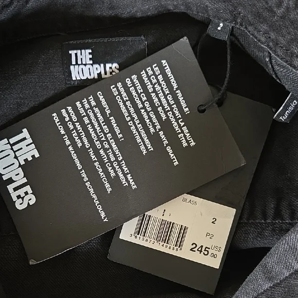 The Kooples Black Studded Button-Down Shirt - Picture 5 of 7